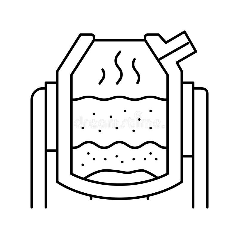 Basic oxygen furnace steel production line icon vector illustration royalty free illustration