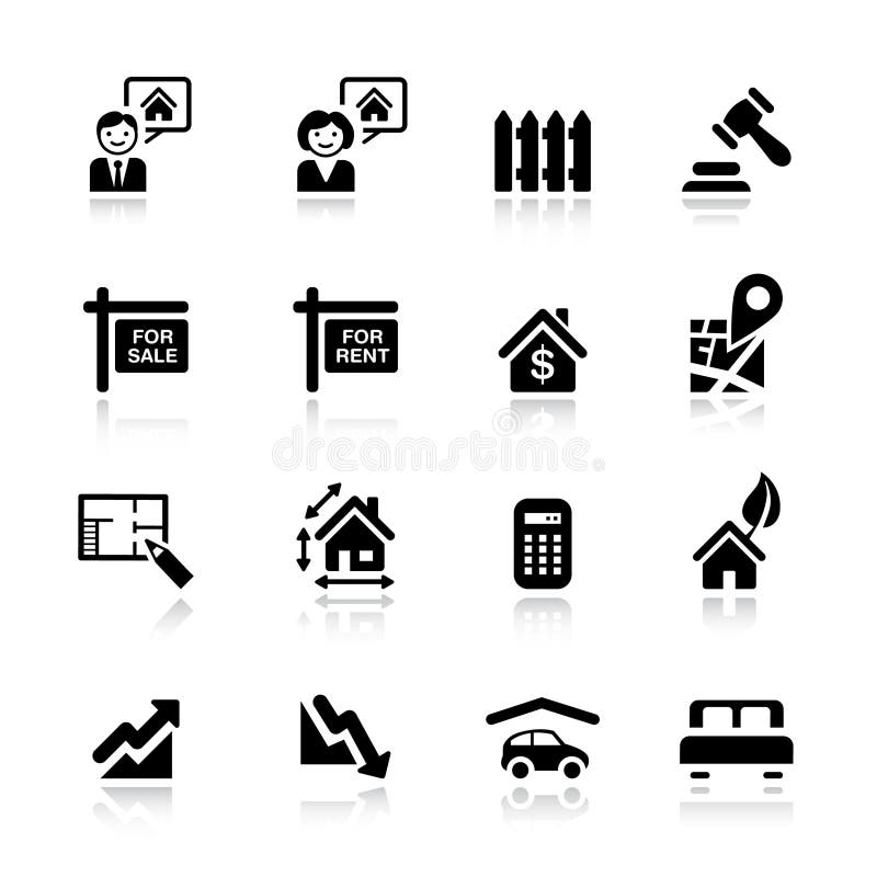 Basic - Real estate icons stock illustration