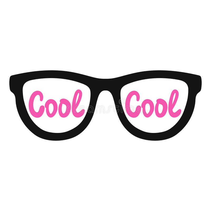 Eyeglasses on a white background with inscription cool. Vector