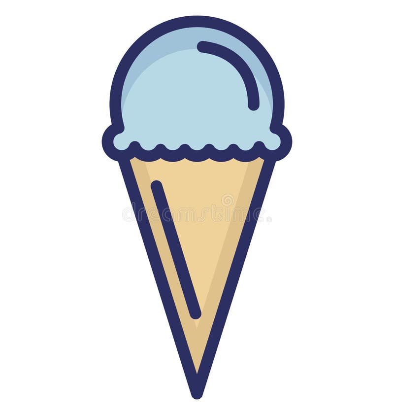 Cake Cone, Cone Isolated Color Vector Icon That Can Be Easily Modified