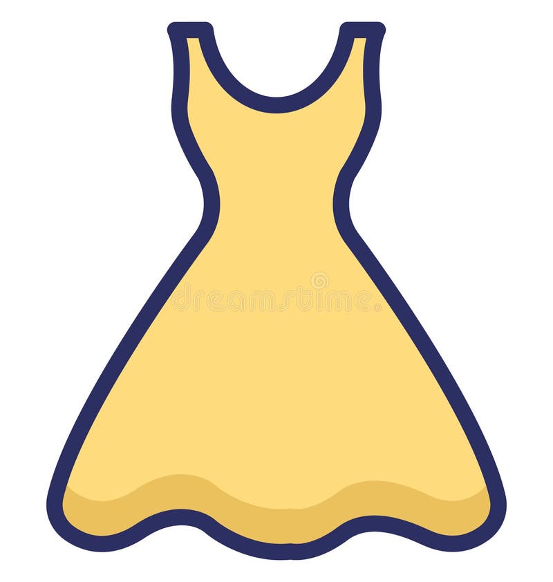 Flare Dress Vector Icon Which Can Be Easily Modified or Edit Stock ...