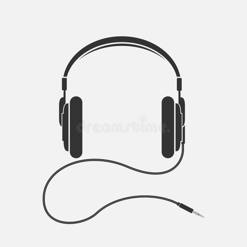 Black Headset Icon, Headphone Logo Stock Vector Illustration of icon