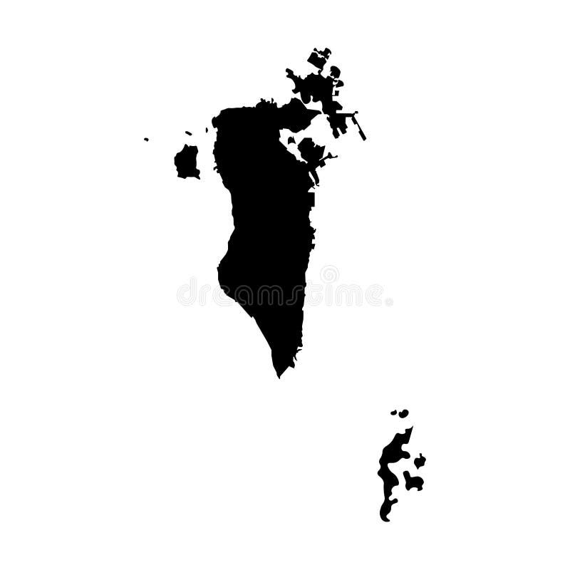 Vector isolated illustration icon with simplified map of Bahrain. Black silhouette stock illustration Vector isolated illustration icon with simplified map of Bahrain. Black silhouette stock illustration