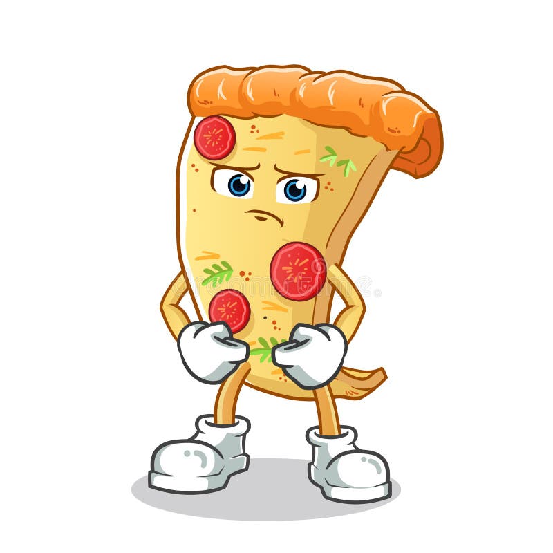 Pizza Sad Mascot Vector Cartoon Illustration Stock Vector Illustration Of Food Face 142897119