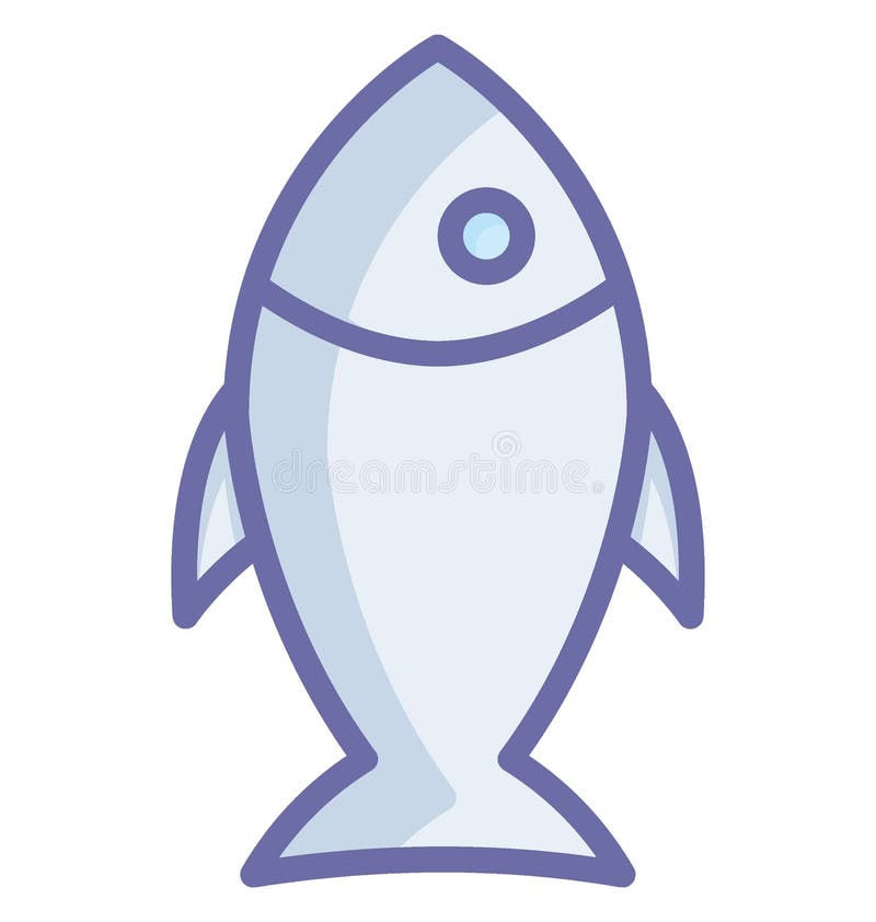 Basic RGB Fish Isolated Vector Icon Which Can Easily Modify or Edit