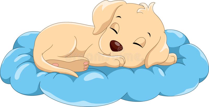 Illustration of Cartoon Cute Sleeping Dog Stock Illustration - Illustration  of isolated, happiness: 146637455
