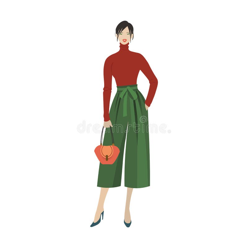 Stylish Girl in 2019 Trendy Outfit. Stock Vector - Illustration of lady ...