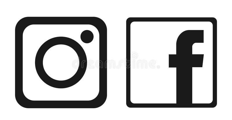 Set of popular social media logos icons Instagram Facebook element vector on white background. in ai10 illustrations