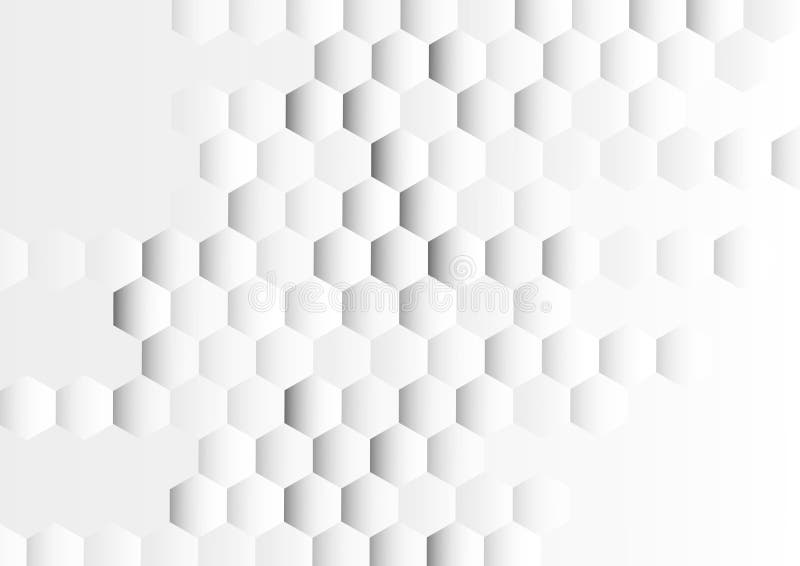 Vector Abstract Light Grey Gradient Background with Hexagons Texture royalty free illustration