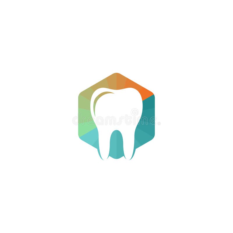 Colorful polygonal hexagon and tooth stock illustration Colorful polygonal hexagon and tooth stock illustration