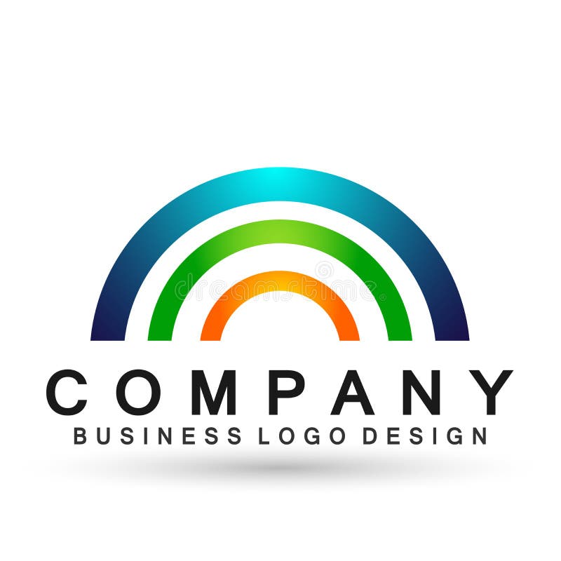 Abstract circle shaped business Logo, union on Corporate Invest Business Logo design. Financial Investment on white background stock illustration