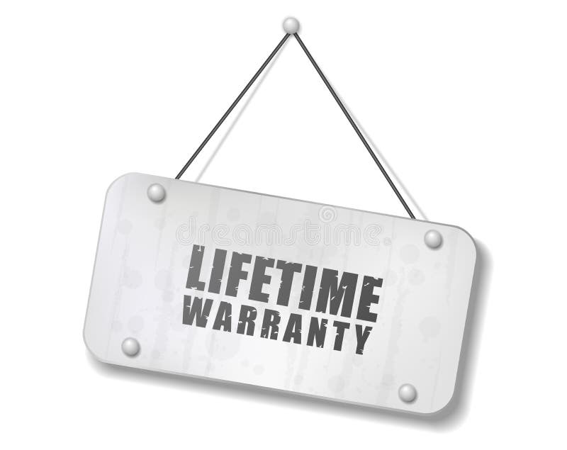 Vintage Old Chrome Sign with Lifetime Warranty Text Stock Vector