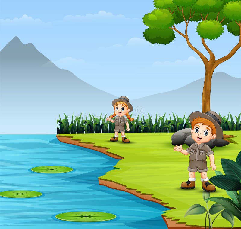 Cartoon Exploring Woods Stock Illustrations 67 Cartoon Exploring