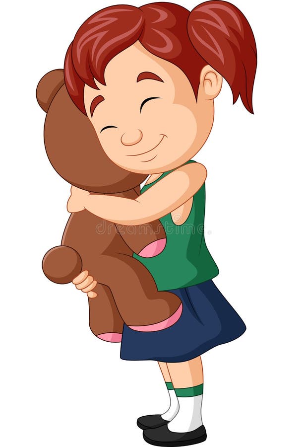 Girl Hugging Stuffed Animal Stock Illustrations – 43 Girl Hugging