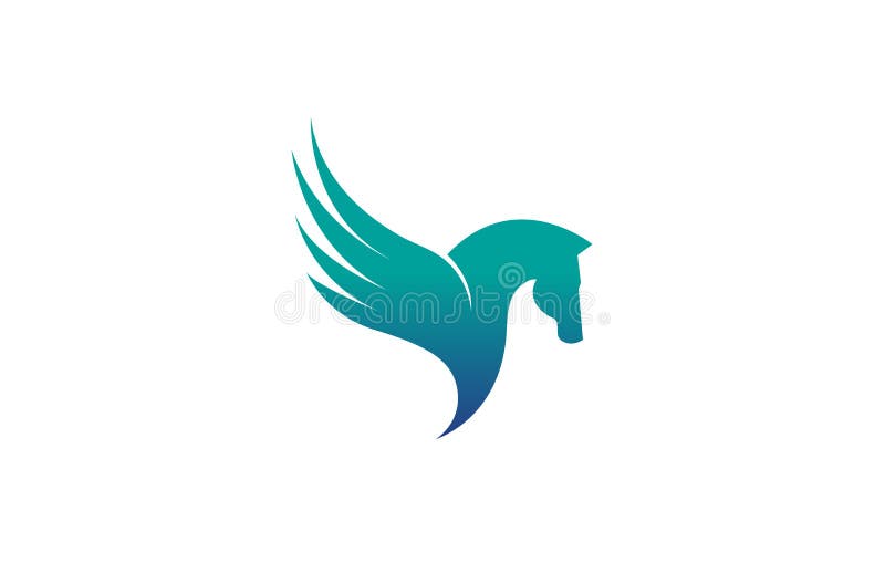 Creative Abstract Horse Wing Logo Design Vector Symbol Illustration