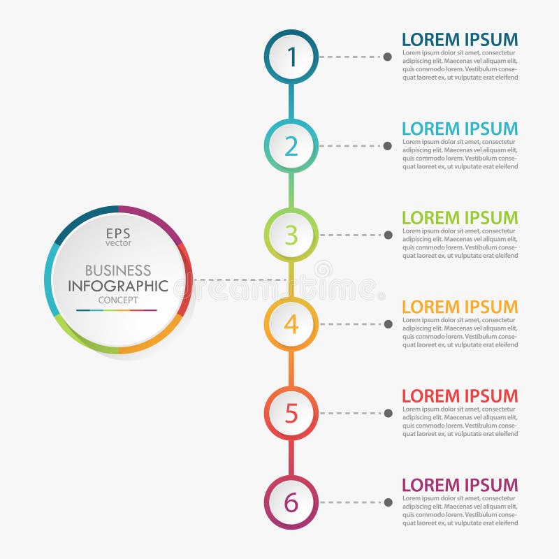 Presentation business infographic template with 6 options. royalty free stock image
