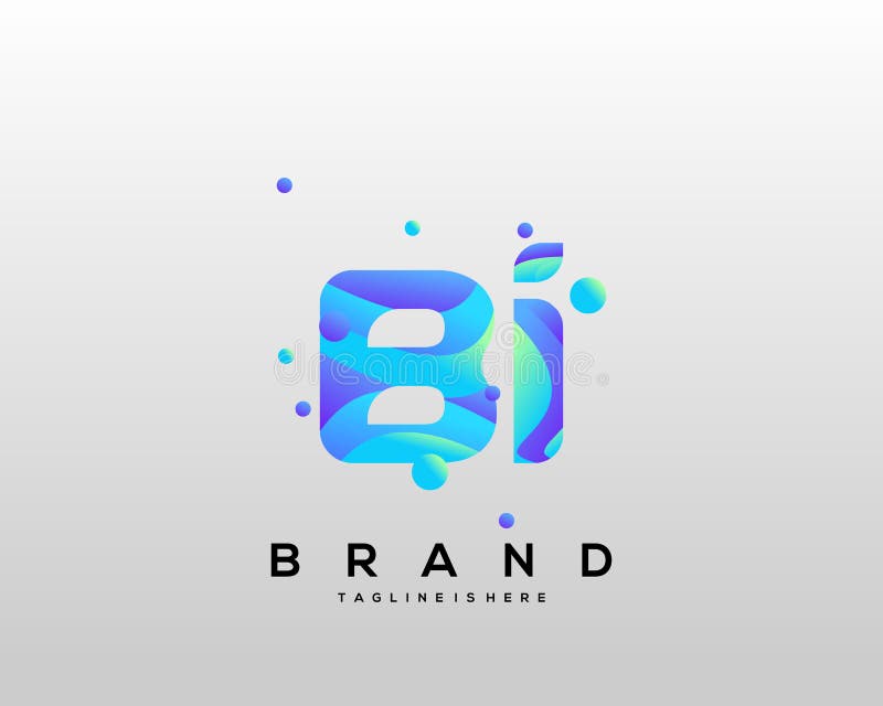 Initial Letter BI Logo with Colorful Circle Background, Letter