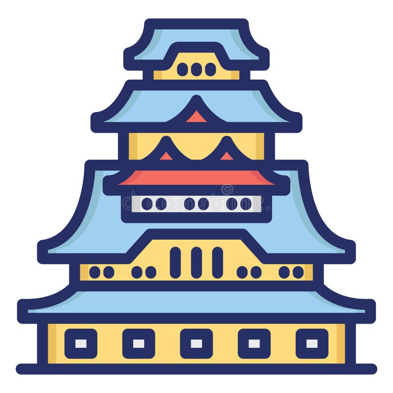 Himeji Castle, Himeji Fort Isolated Vector Icon Which Can Be Easily