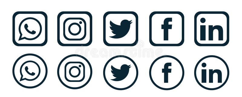 Set Of Popular Social Media Logos Icons Instagram Facebook Twitter Youtube Whatsapp Pinterest Linkedin Element Vector Editorial Photo Illustration Of Vimio Google