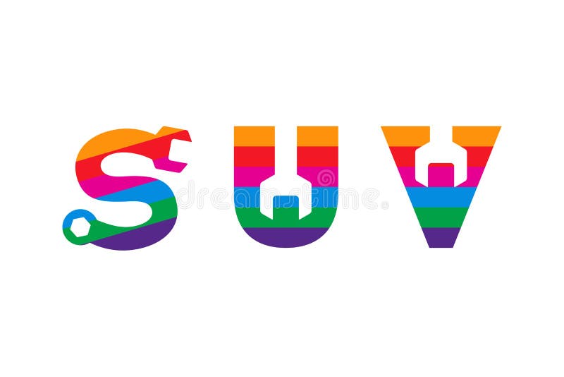 Letter S, Letter U, and letter V logo design template. colorful shape.