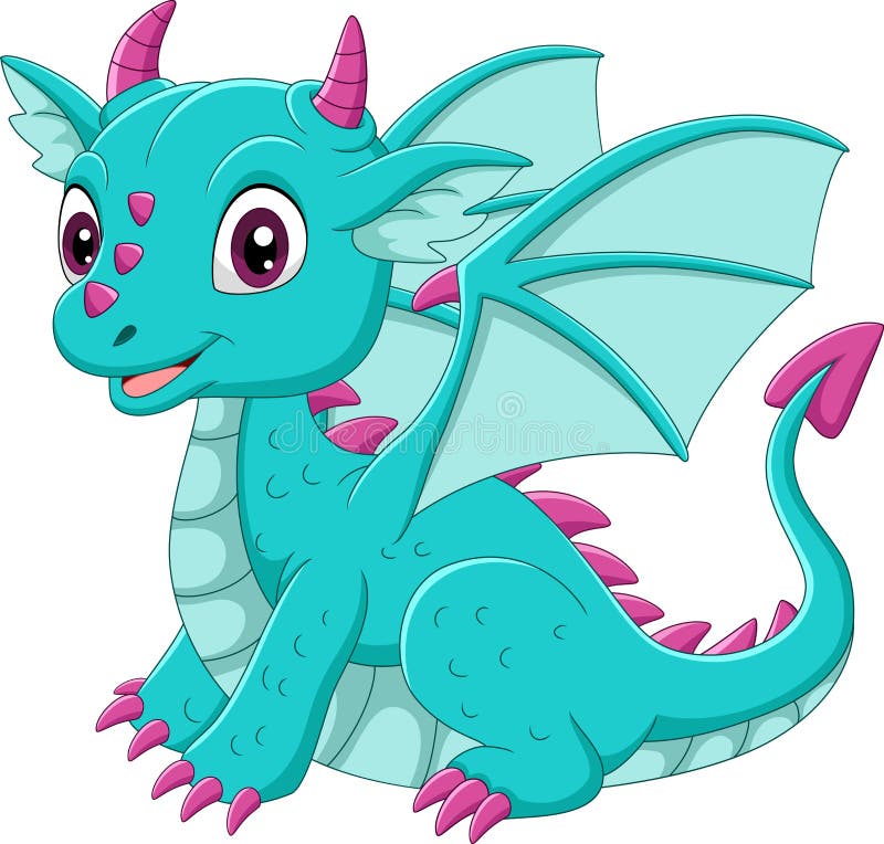 Cartoon baby blue dragon sitting stock illustration Cartoon baby blue dragon sitting stock illustration