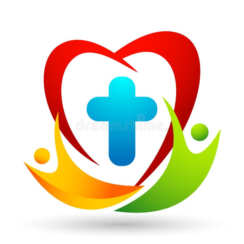 Family Church People Heart Union Care Love Logo Design Icon on White ...