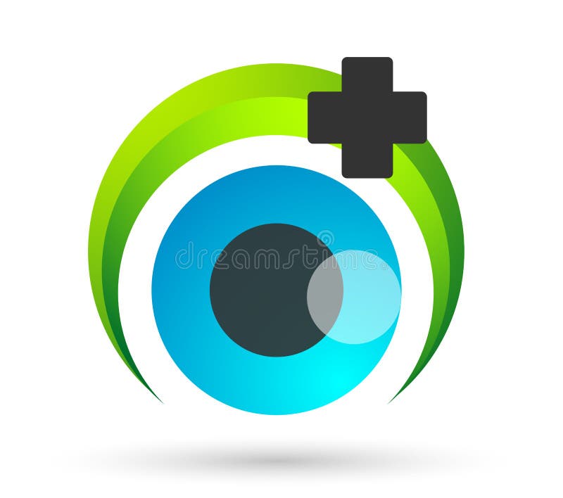 Medical Eye Care Globe Family Health Concept Logo Icon Element Sign on