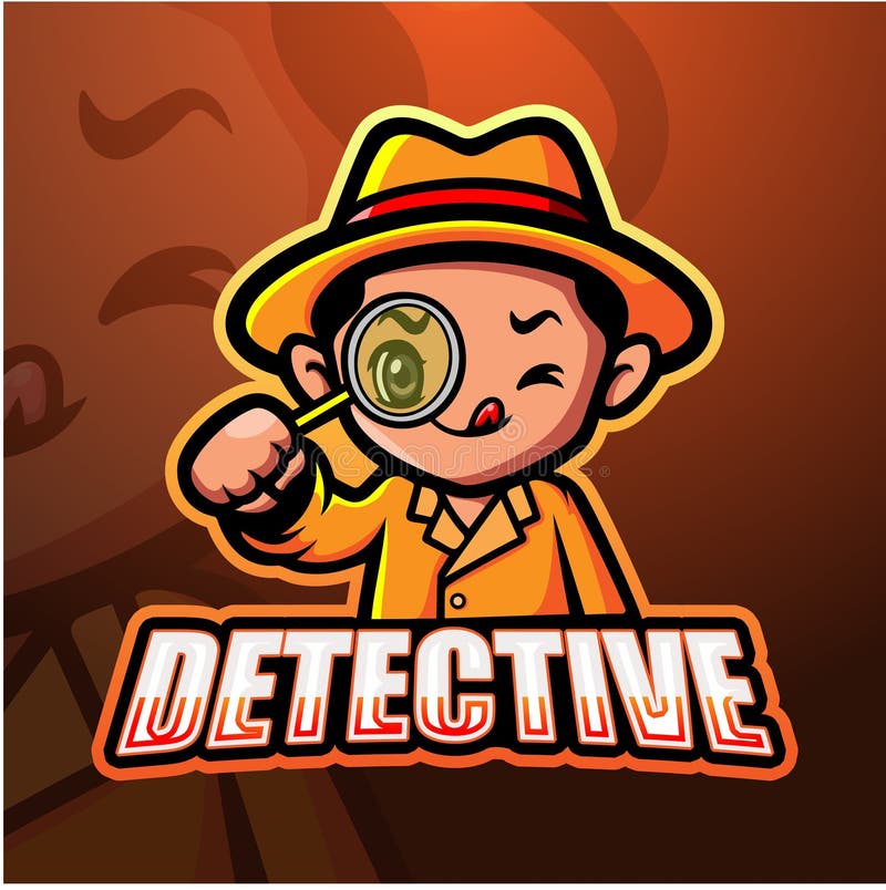 Detective mascot esport logo design royalty free illustration