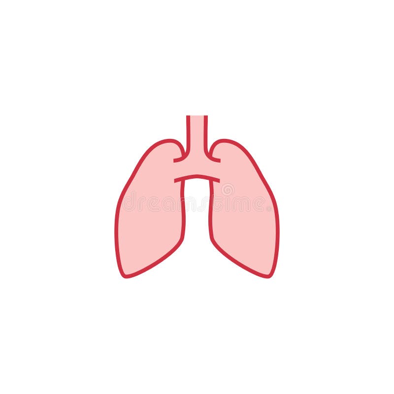 Human Lungs Colorful Vector Cartoon Icon. Stock Vector - Illustration of  body, human: 175698734