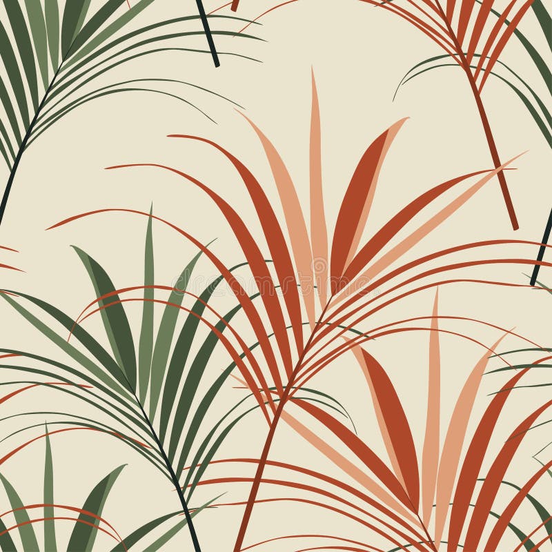 Vintage tropic leaves pattern design. Cool floral wallpaper. royalty free illustration