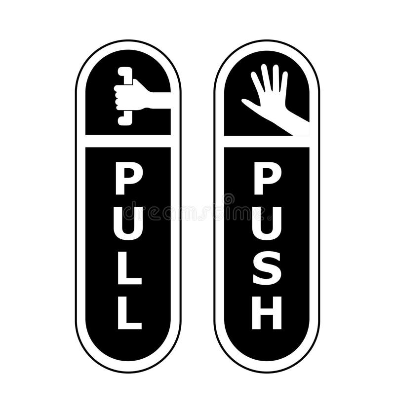 Push and pull to open door plates background Vector Image