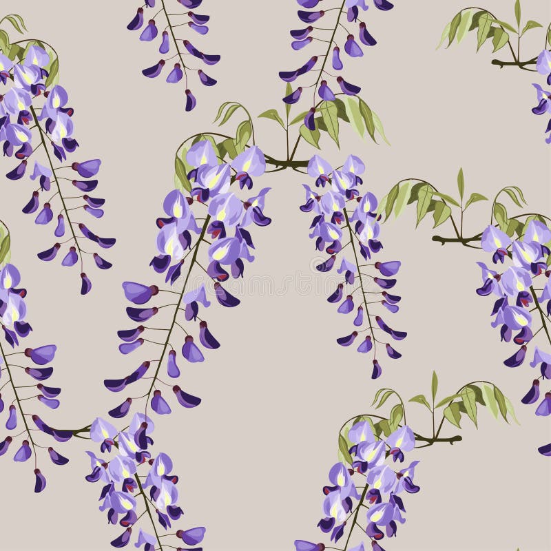 Beautiful Seamless Floral Summer Pattern Background with Japanese