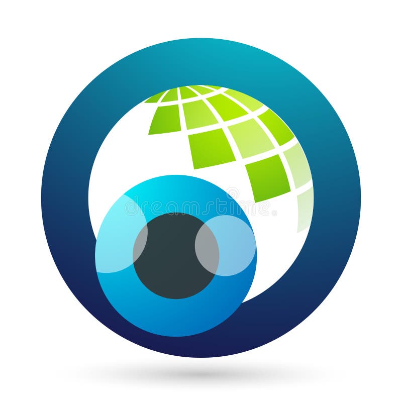 Medical Eye Care Globe Family Health Concept Logo Icon Element Sign on