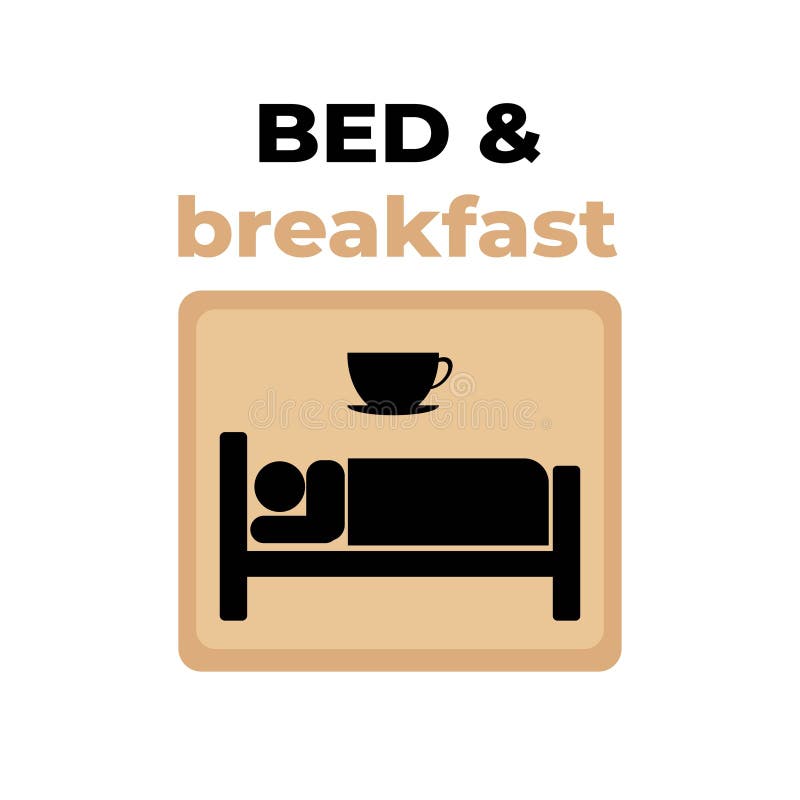 Bed and Breakfast Icon Logo. Stock Vector Illustration of icon