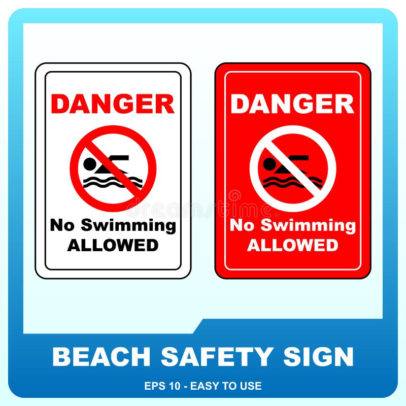 Beach Safety Sign To Guide Visitor Stock Vector Illustration of guide