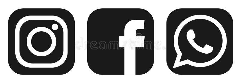 Facebook Instagram Whatsapp Social Media Logo Icon In Black Vector Isolated On White Background Editorial Stock Photo Illustration Of Business Background