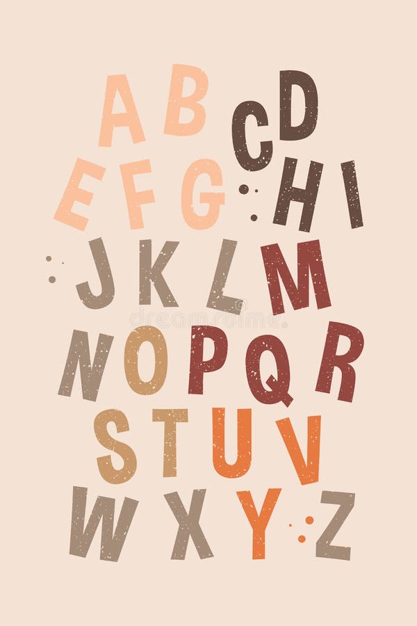ABC Kids Poster Vector. Children`s Cheerful Alphabet Wall Poster Vector ...