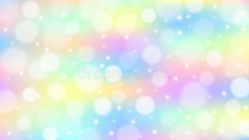 Abstract Bright Bokeh and Glittering Sparkles in Colorful Pastels Gradient Background vector illustration