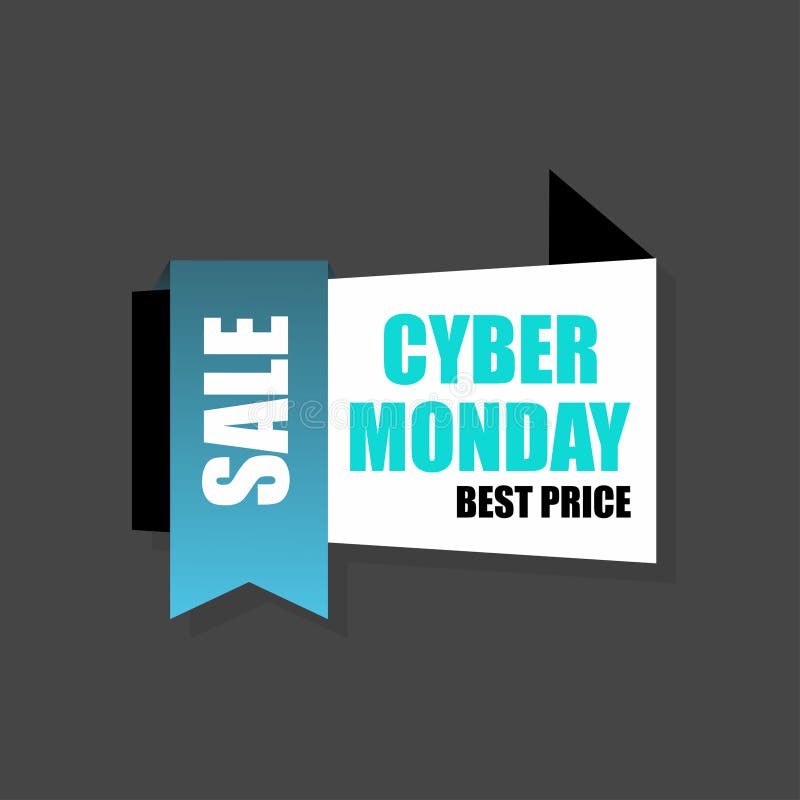 Cyber Monday Sale Label Tag. Stock Vector Illustration of monday