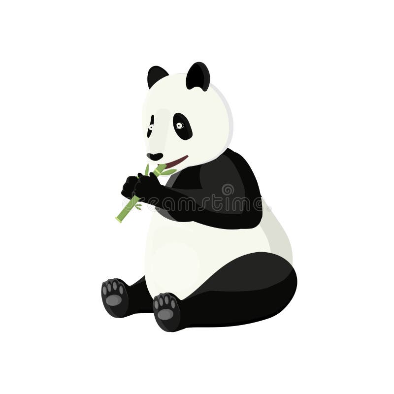 Panda Eats Chinese Dumplings. Logo For The Restaurant. Vector Graphics ...