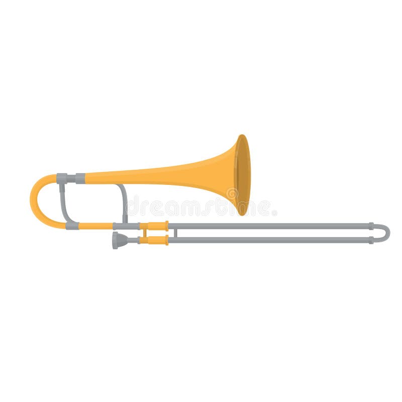 Trombone. Musical Instrument, Vector Illustration Stock Vector