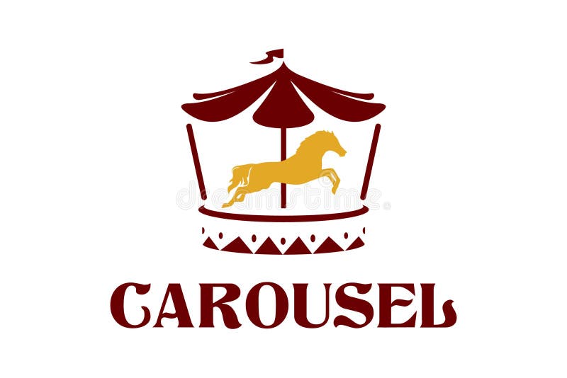 Fun fair carnival carousel merry-go-round carousel vector carousel horses isolated icon design carousel logo royalty free illustration
