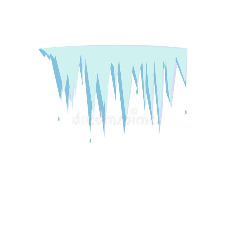 Icicles. Spring drops, vector illustration