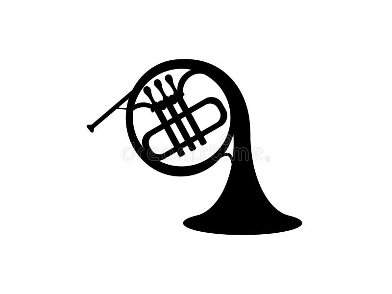 French Horn Black White Stock Illustrations 359 French Horn Black