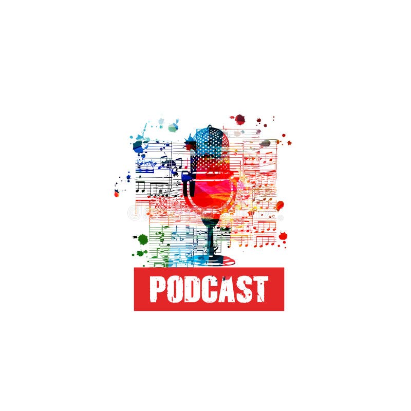 Audio Podcast Concept, Podcast Recording, Online Show, Live Streaming