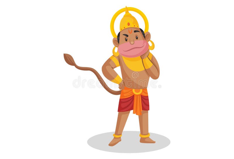 Lord Hanuman Vector Cartoon Illustration Stock Vector - Illustration of  bajrangbali, character: 219558822