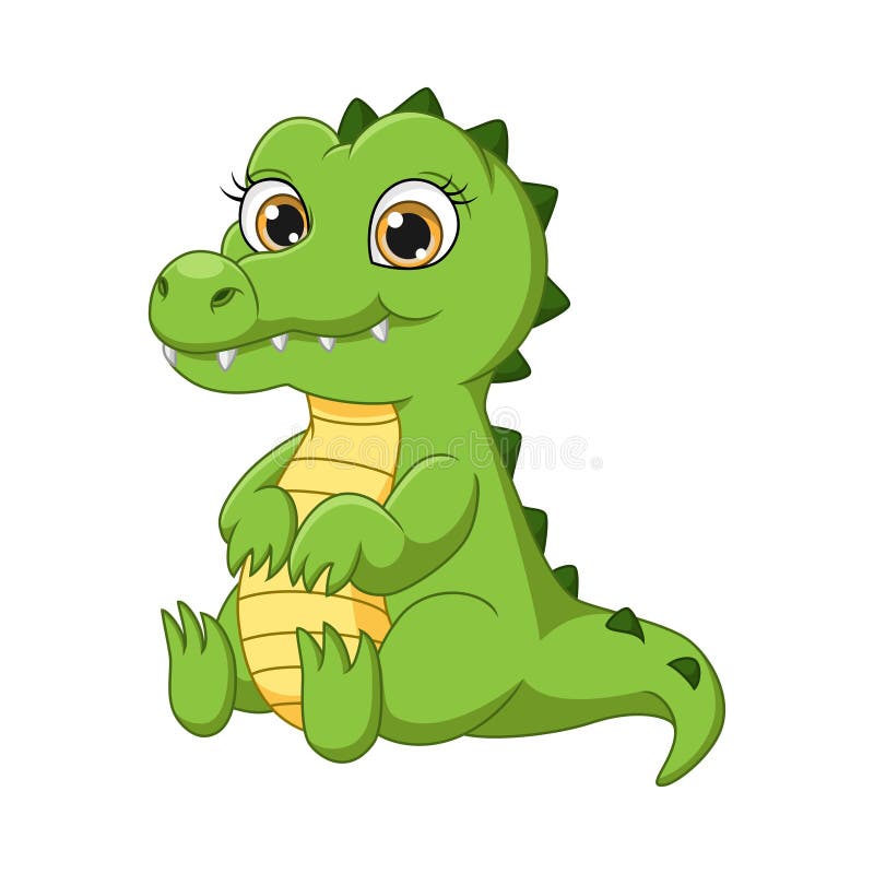 Cute Baby Crocodile Cartoon Sitting Stock Vector - Illustration of comic,  animal: 221899924