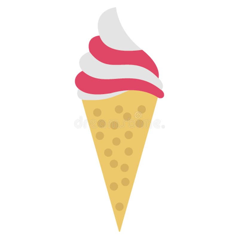 Cake Cone Color Vector Icon Stock Vector Illustration of color