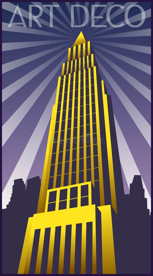 Art Deco Style Architecture Poster Stock Vector - Illustration of