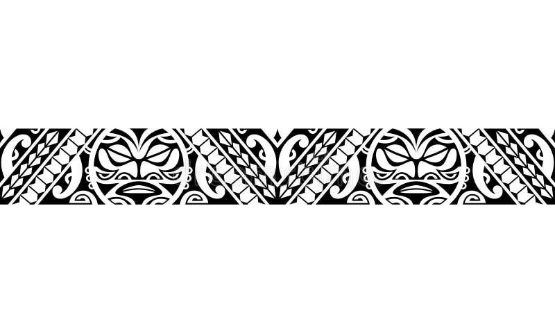 Maori Polynesian Tattoo Bracelet. Tribal Sleeve Seamless Pattern Vector.  Samoan Border Tattoo Design Fore Arm or Foot Stock Vector - Illustration of  polynesian, isolated: 229159102